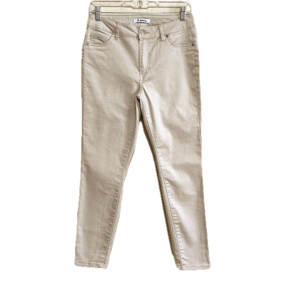d.jeans Skinny Ankle Jeans Womens 6 Beige Light Wash Mid-Rise Stretch Pockets